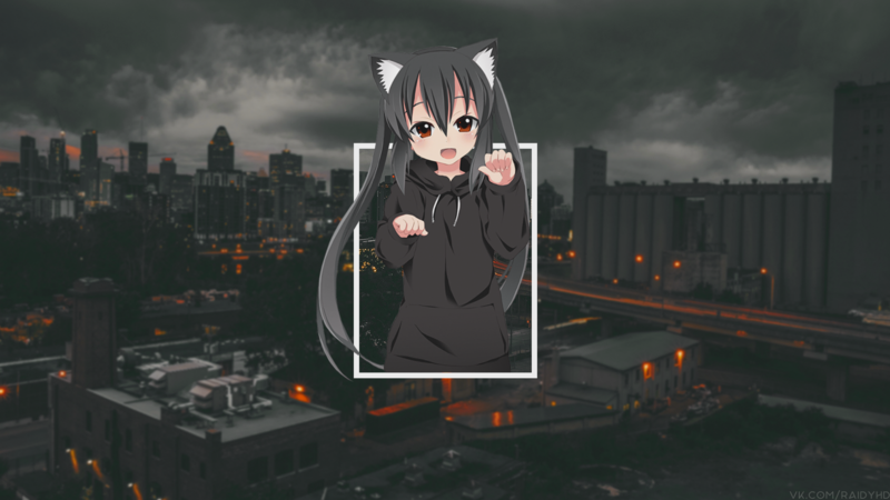 anime, anime girls, K-ON!, Nakano Azusa, picture-in-picture
