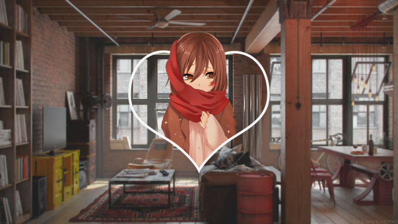 anime, anime girls, picture-in-picture, Mikasa Ackerman, Attack on Titans