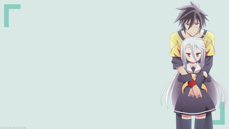 anime, anime girls, No Game No Life, simple background, Sora (No Game No Life), Shiro (No Game No Life)