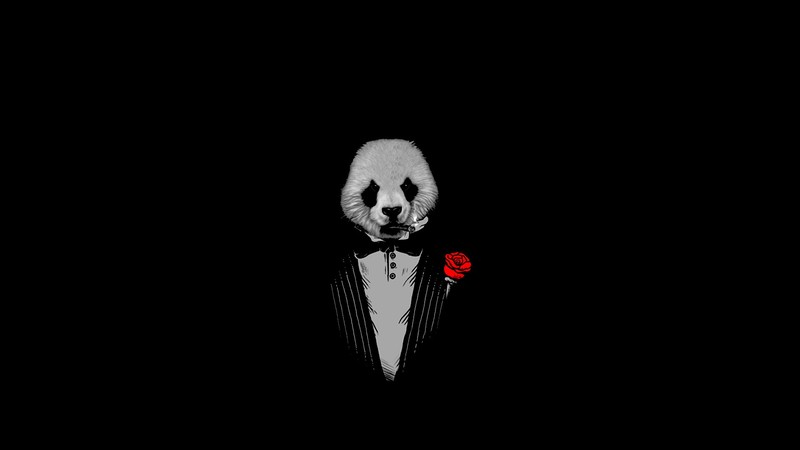 panda, The Godfather, black