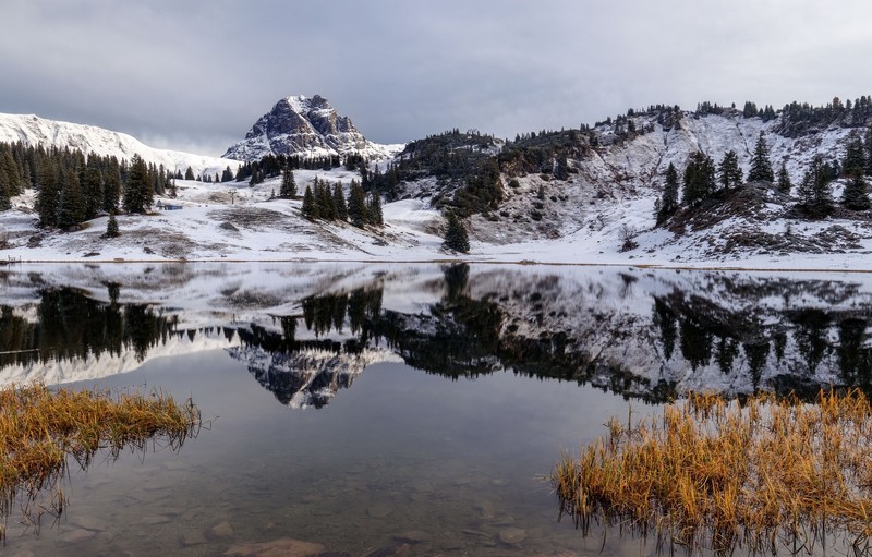 nature, snow, water, reflection, landscape, winter