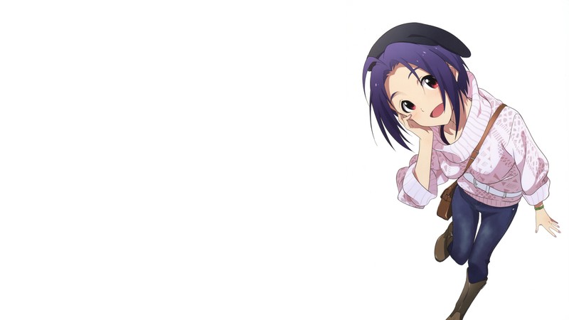THE, Miura Azusa, anime girls, simple background