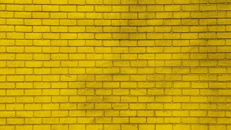 wall, brick, yellow, paint, texture, 4k