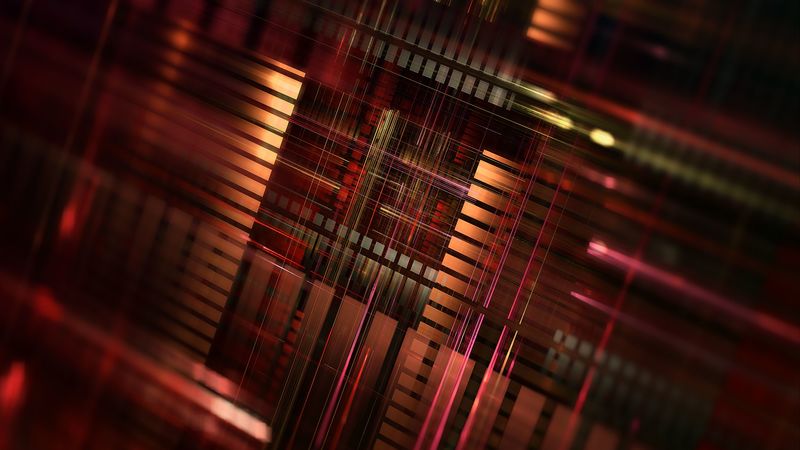 fractal, lines, colorful, glow, abstraction, 4k
