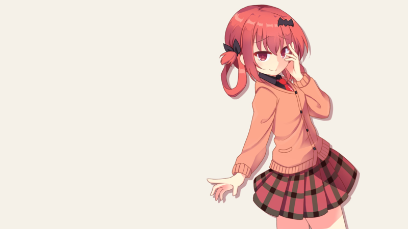 Satanichia McDowell Kurumizawa, Gabriel Dropout, redhead, school uniform, anime girls, simple background, anime