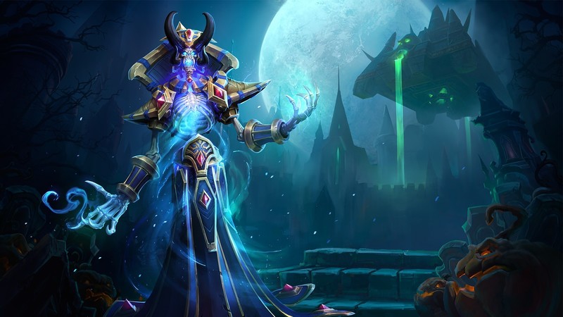 KelThuzad, Warcraft, video games, skeleton, World of Warcraft, heroes of the storm, digital art