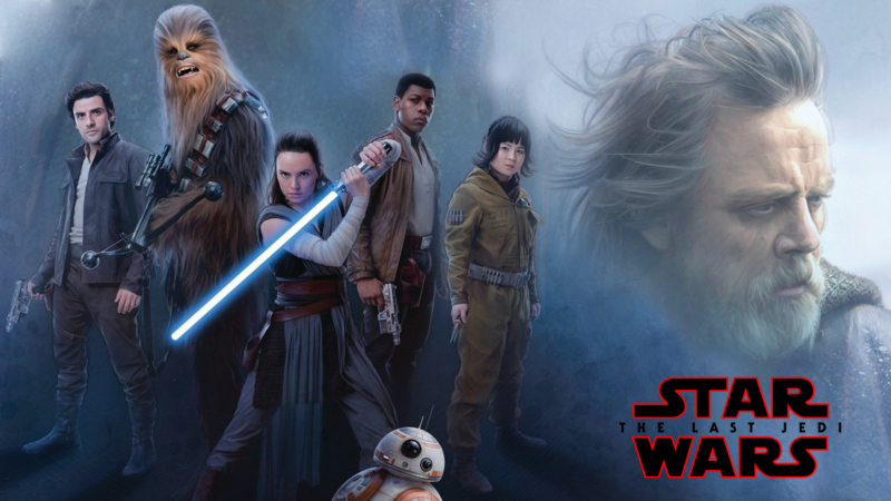 Star Wars: The Last Jedi, Rey (from Star Wars), Daisy Ridley, Luke Skywalker, lightsaber, movies, Star Wars Heroes, BB-8, Jedi, Mark Hamill