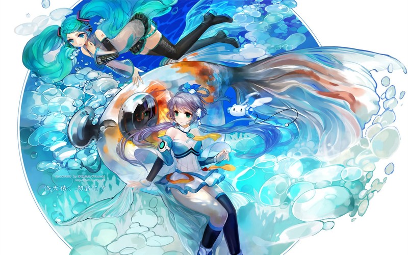 Luo Tianyi, anime girls, Vocaloid China, Hatsune Miku