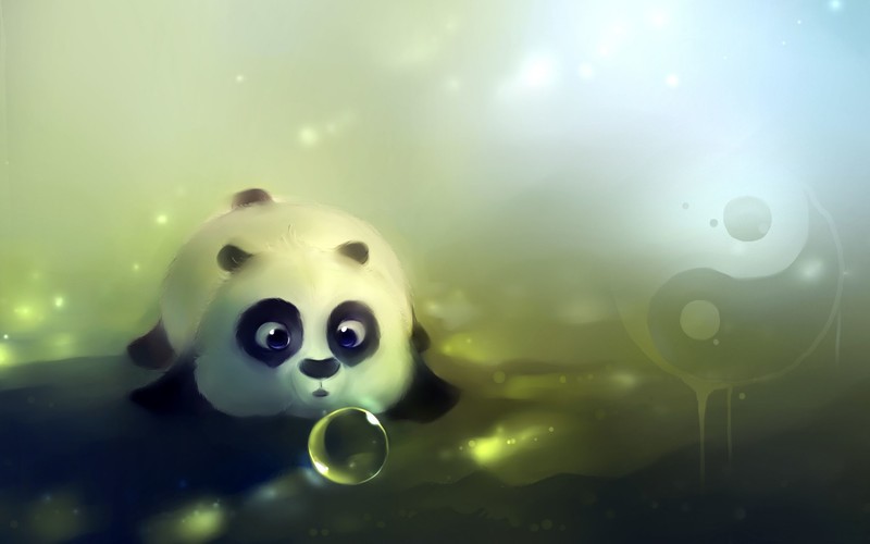 panda, digital art, Apofiss