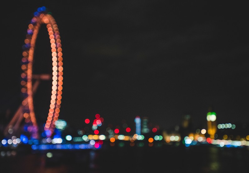 lights, city, night, London, UK, blurred, bokeh