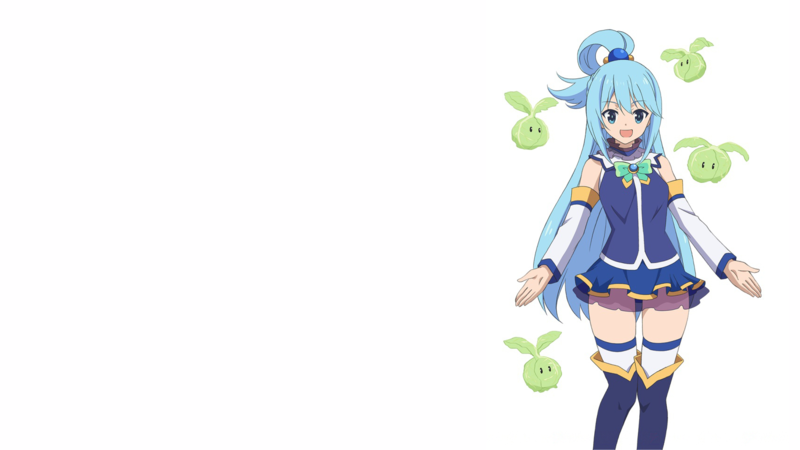 Kono Subarashii Sekai ni Shukufuku wo!, Aqua (KonoSuba), blue clothing, white background, anime girls, simple background, anime