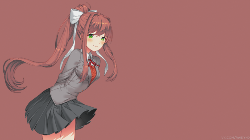 anime, anime girls, school uniform, Doki Doki Literature Club, Monika (Doki Doki Literature Club)