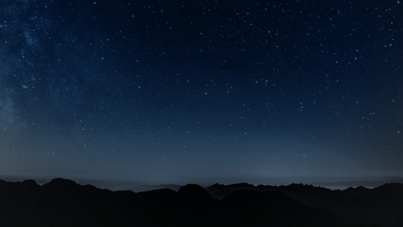 landscape, night, mountains, constellations, stars