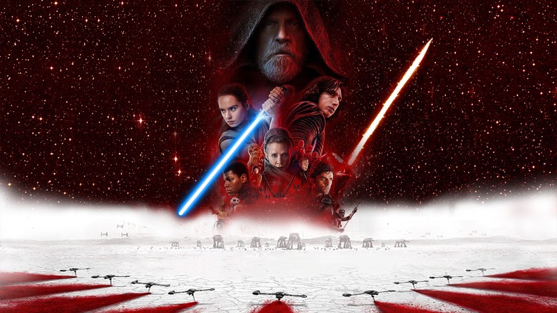 Star Wars: The Last Jedi, Rey (from Star Wars), Luke Skywalker, Princess Leia, Kylo Ren, lightsaber, movies, Jedi, Star Wars Heroes, Star Wars Villains
