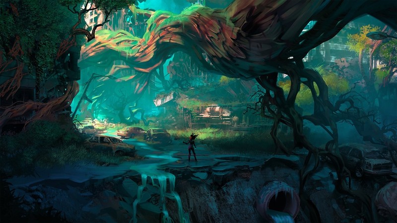 video games, landscape, apocalyptic, Darksiders 3, trees, artwork, Darksiders