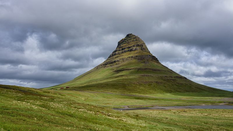 mountain, peak, hill, landscape, nature, iceland, 4k