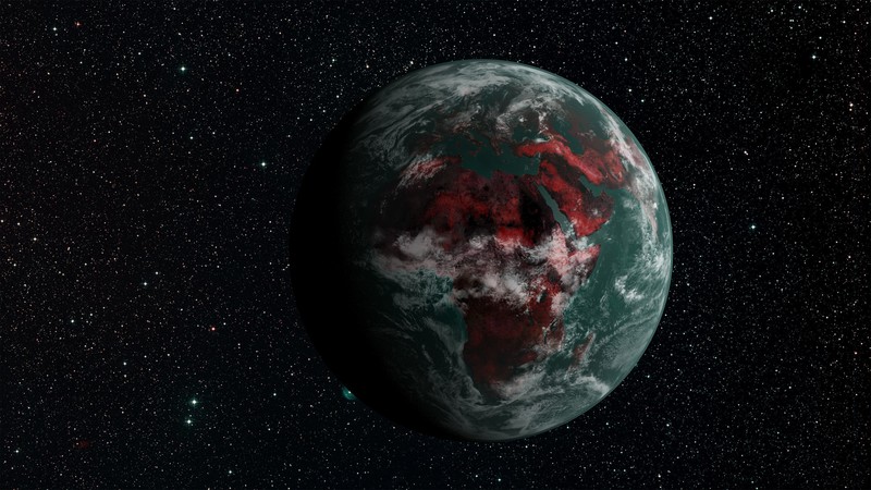 space, universe, planet, Earth, stars, dark, continents, Africa, Europe, clouds, sea, filter