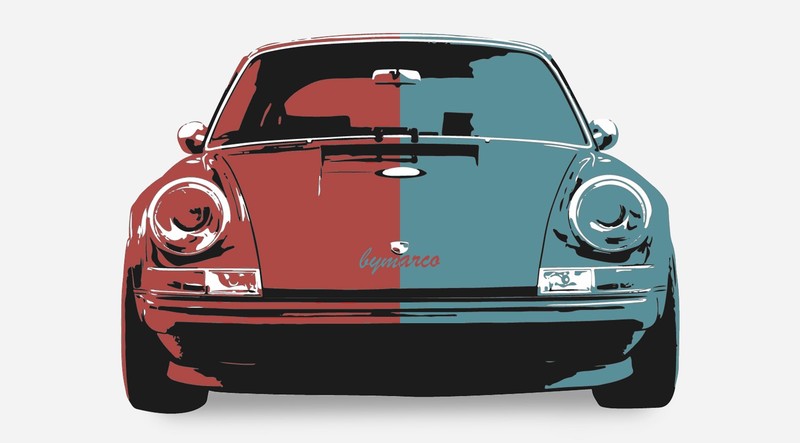 car, illustration, Porsche Carrera 4, Porsche, artwork