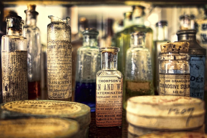 old, vintage, bottles
