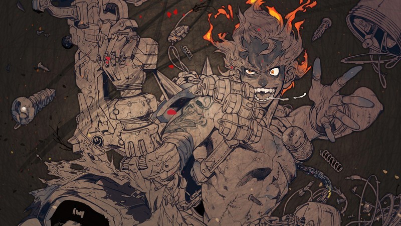 video games, Overwatch, artwork, Junkrat