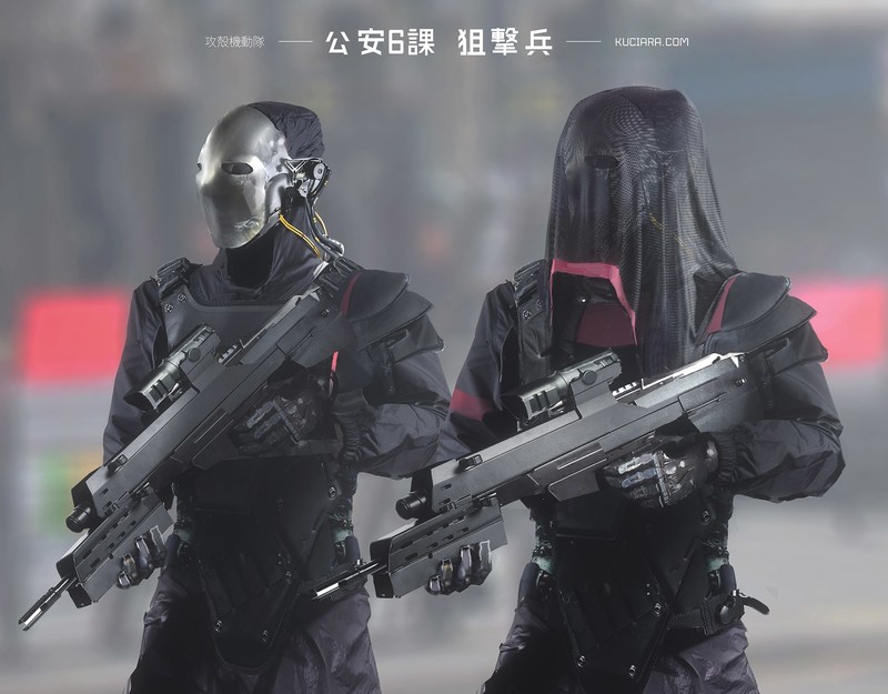 digital art, soldier, futuristic, weapon, Asian, Japan, Maciej Kuciara, Elite