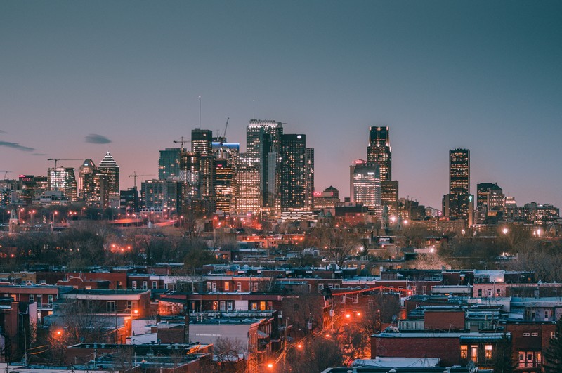 city, Canada, lights, Montreal