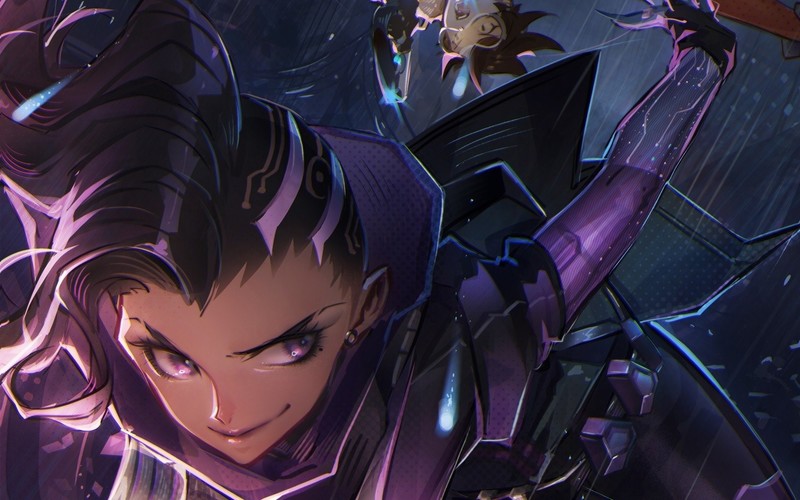 Overwatch, video games, Sombra (Overwatch), artwork, digital art