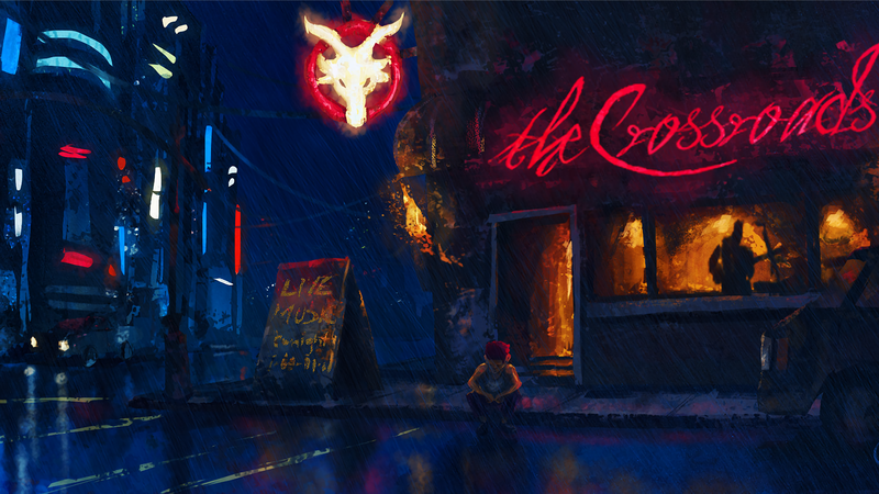 digital art, bar, illustration