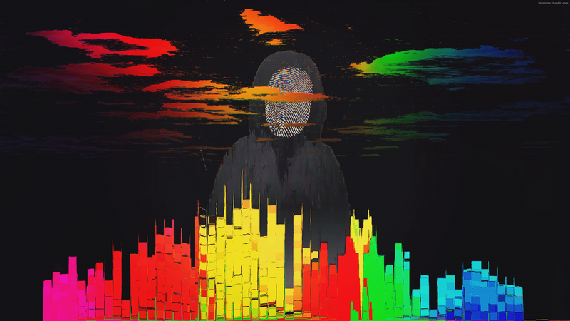 glitch art, abstract, city