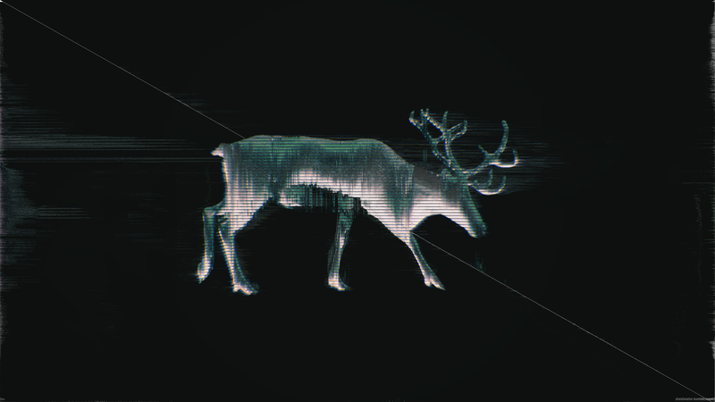 glitch art, abstract, elk, reindeer