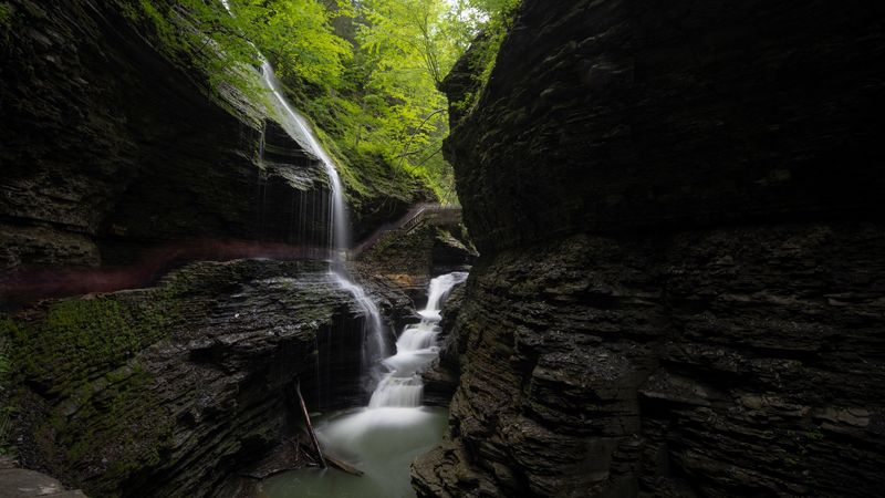 stream, waterfall, rocks, stone, trees, 4k