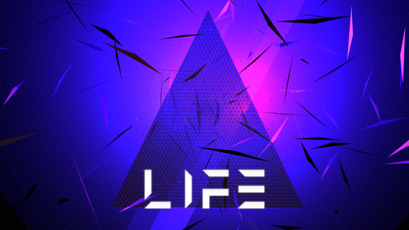 abstract, triangle, digital art, pink, blue, purple, geometry