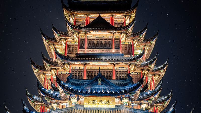 pagoda, building, architecture, oriental, temple, facade, 4k