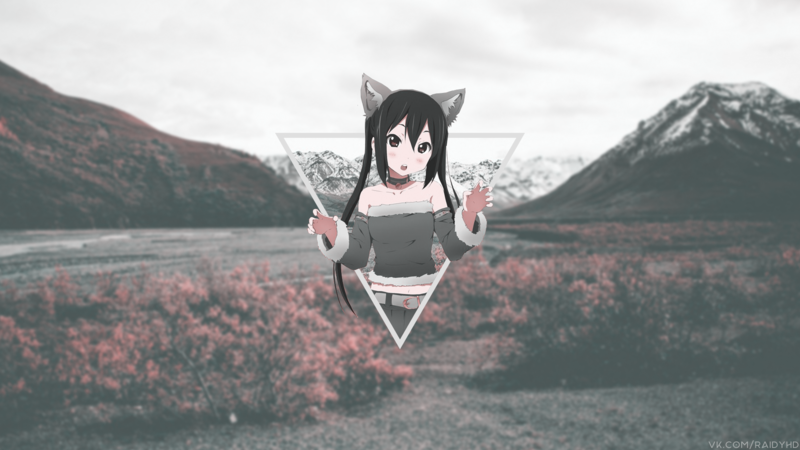 Nakano Azusa, anime, anime girls, picture-in-picture, K-ON!