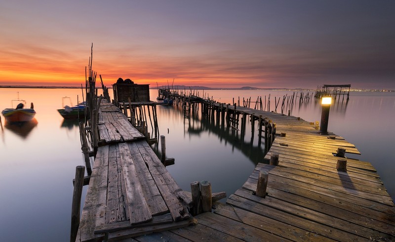 pier, sea, sunlight, sky, Portugal