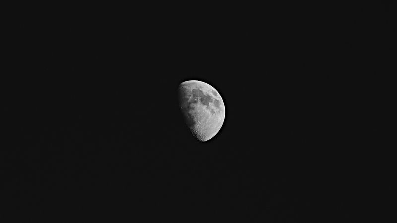 moon, night, shadow, black, 4k