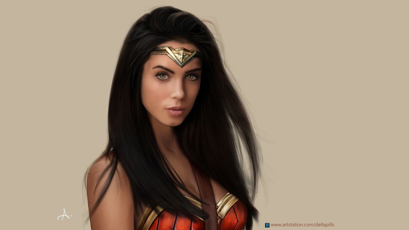 Marlen Valderrama Alvaréz, Wonder Woman, illustration, drawing, painting, fan art, digital painting