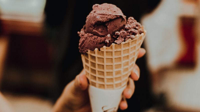 ice cream, horn, dessert, sweet, chocolate, 4k