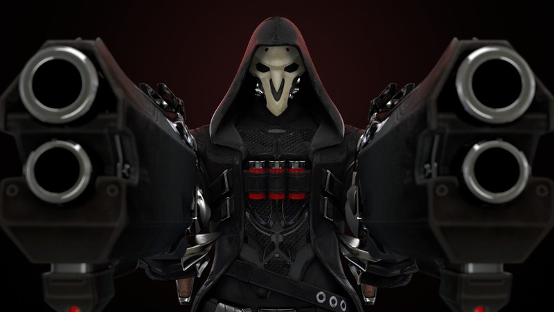 Overwatch, video games, digital art, Reaper (Overwatch)