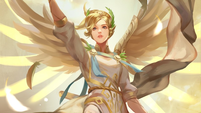 Overwatch, video games, Mercy (Overwatch), digital art