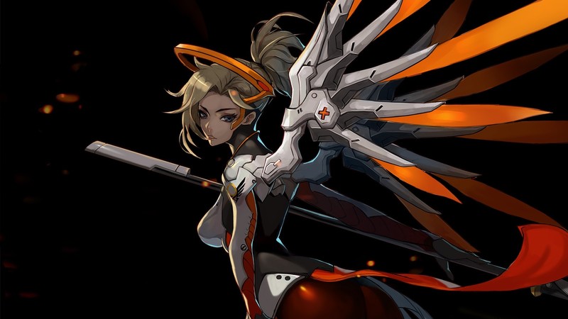 Overwatch, video games, Mercy (Overwatch), digital art