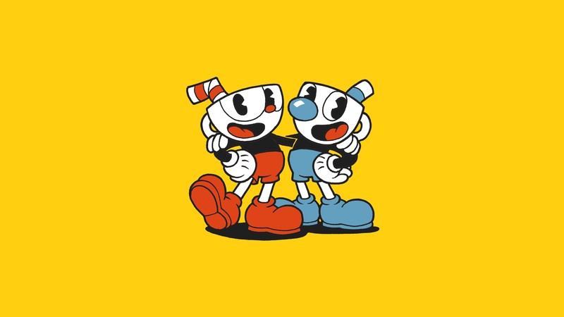 Cuphead (Video Game), video games, yellow background, simple background