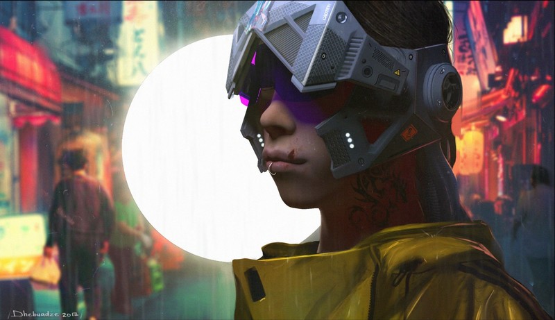 women, fantasy art, futuristic, Asian, tattoo, illustration, piercing