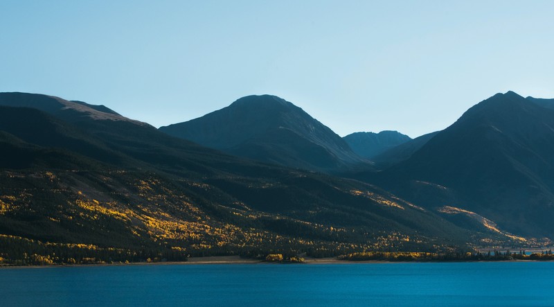 lake, mountains, forest, sky, landscape