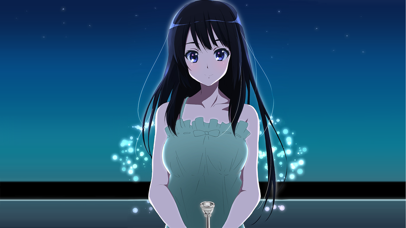 anime girls, night, fireworks, Hibike! Euphonium