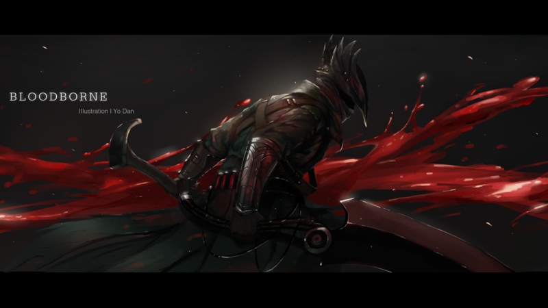 Bloodborne, video games, video game art, warrior, blood