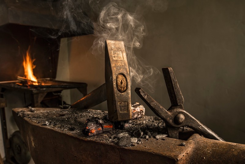 hammer, fire, tools