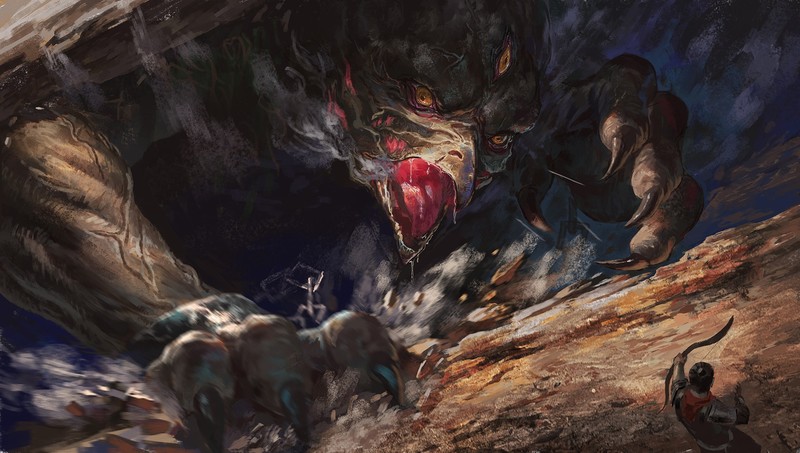warrior, fantasy art, demon, archer