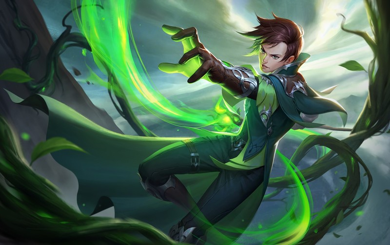 warrior, magic, fantasy art, green