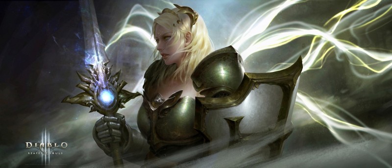 fantasy art, warrior, sword, armor, knight, Diablo, Diablo III, Diablo 3: Reaper of Souls